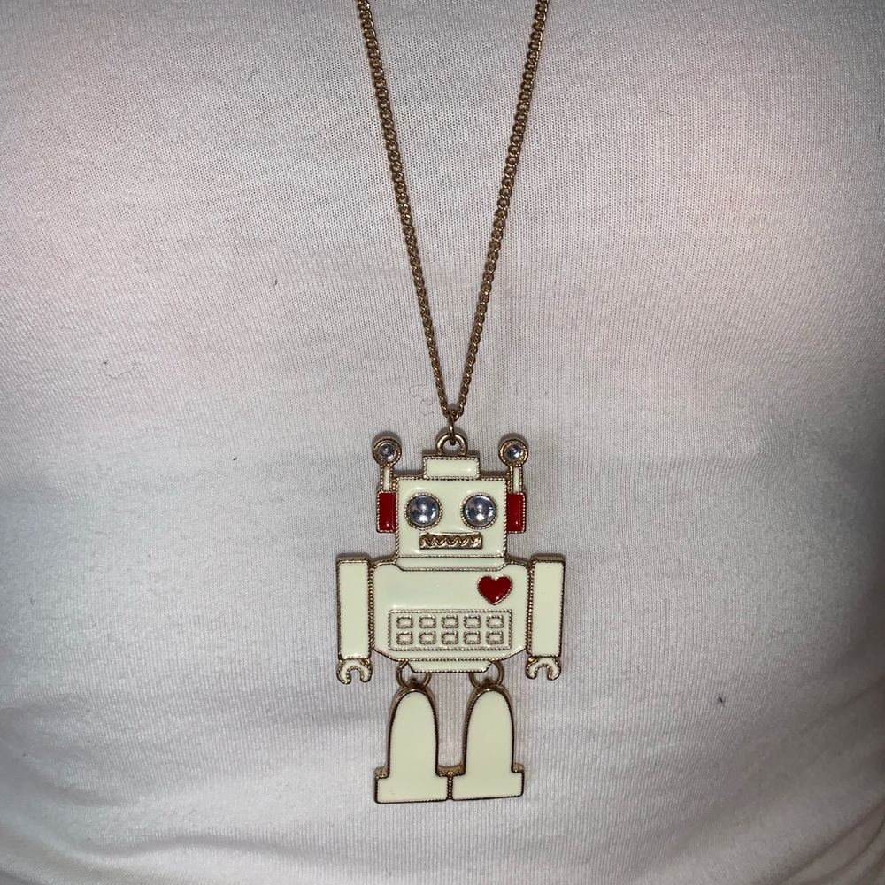 robot heart necklace